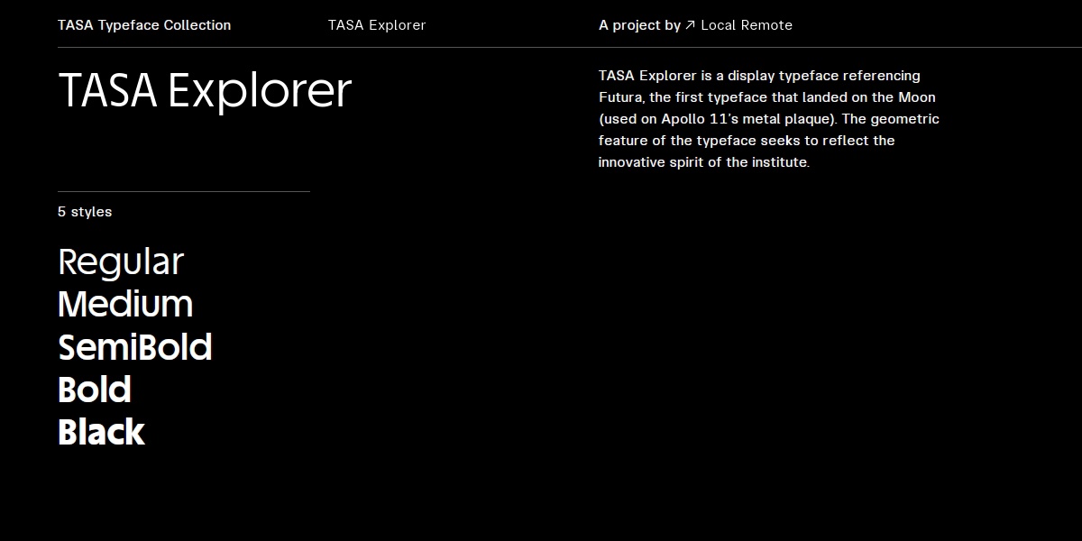 Ejemplo de fuente TASA Explorer Regular