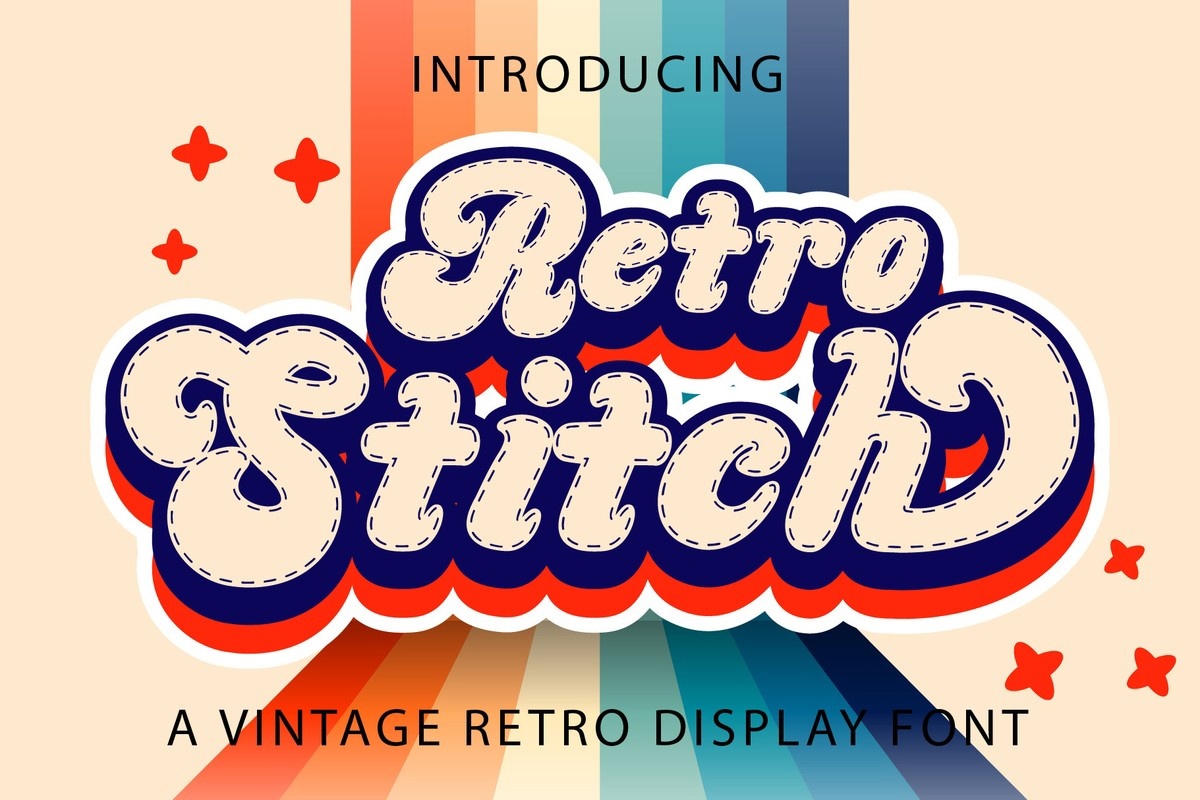 Ejemplo de fuente Retro Stitch Regular