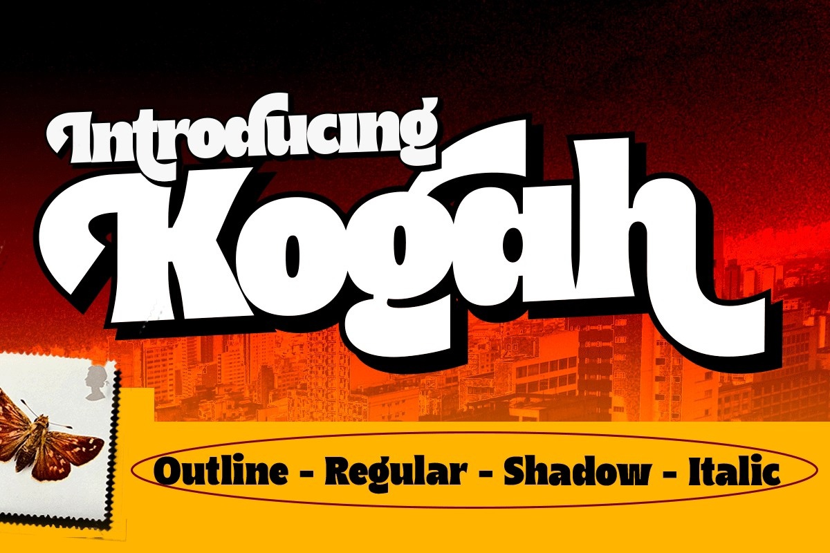 Ejemplo de fuente Kogah Regular