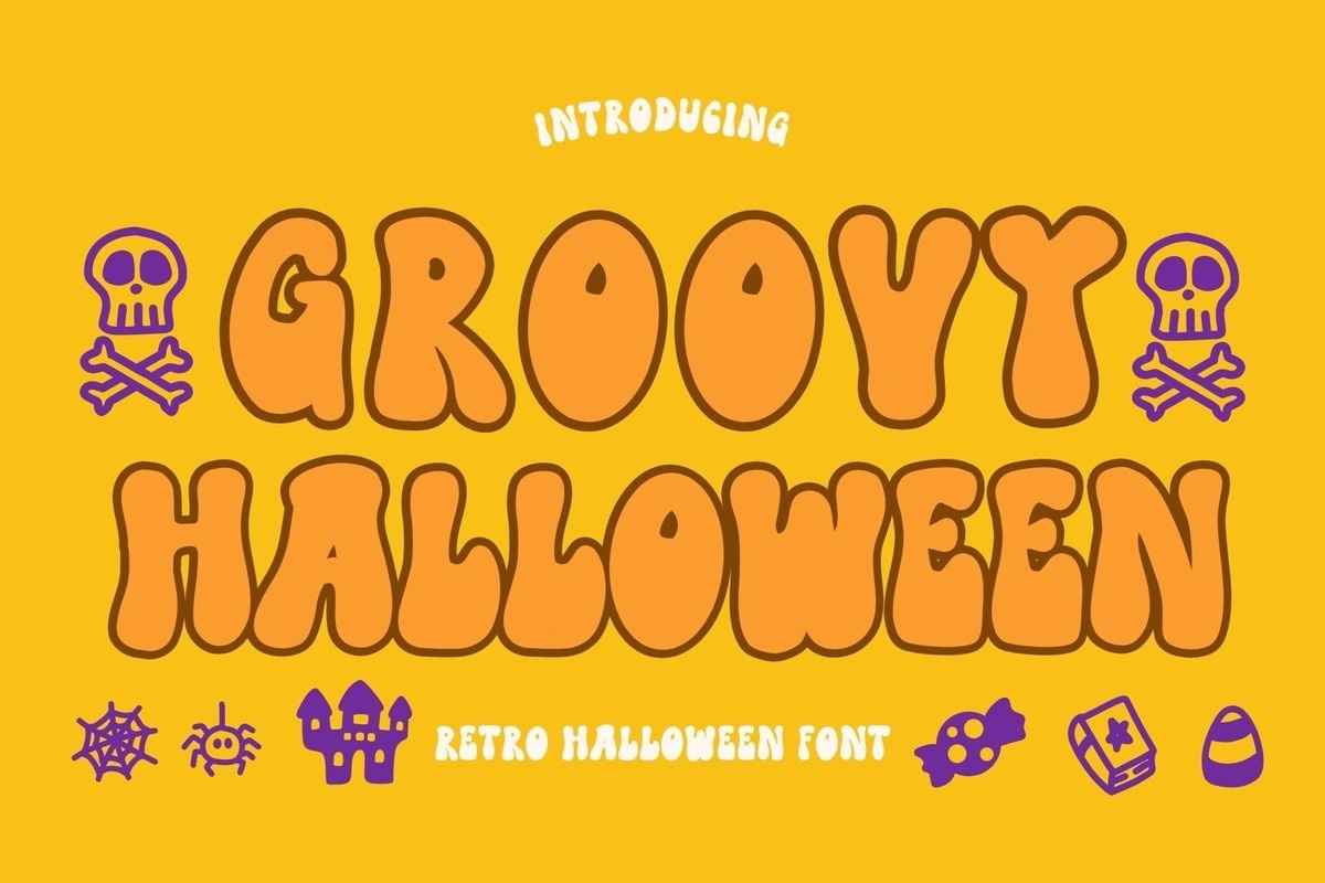 Ejemplo de fuente Groovy Halloween Regular