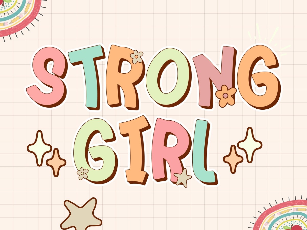 Ejemplo de fuente Strong Girl Brush-Regular