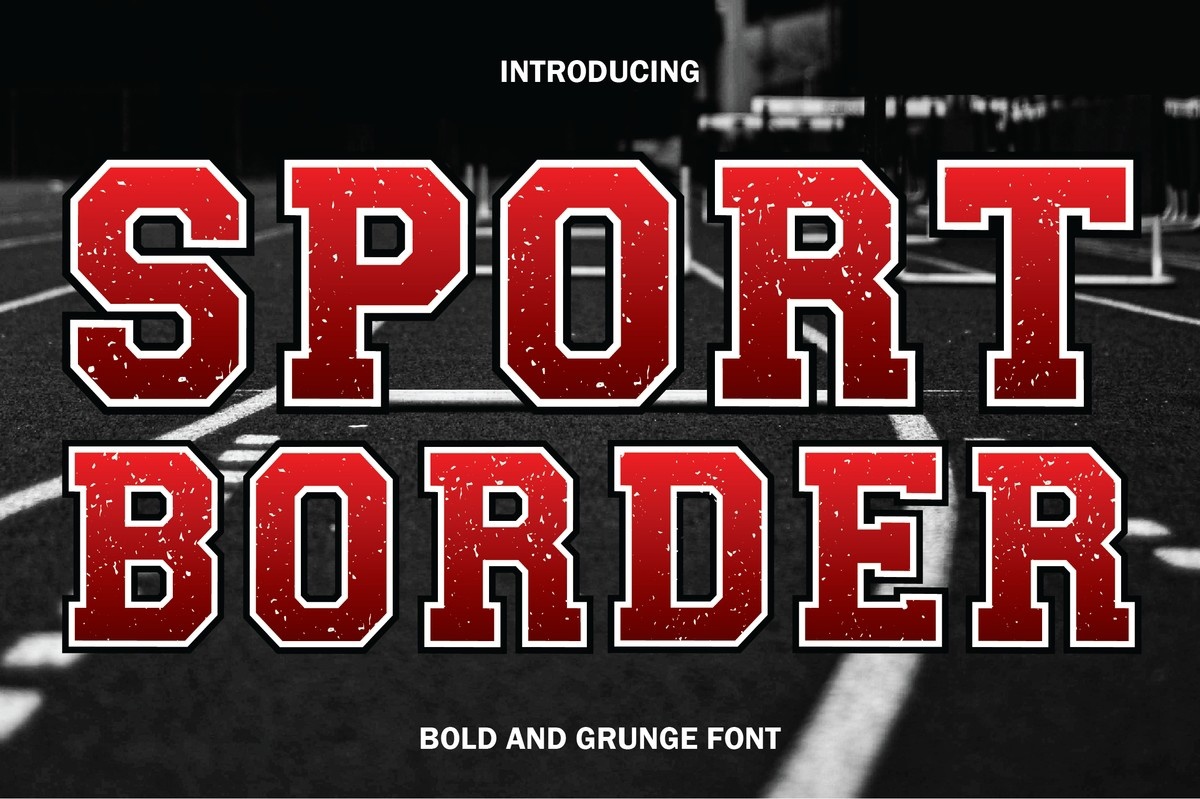 Ejemplo de fuente Sport Border Grunge
