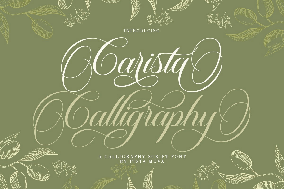Ejemplo de fuente Carista Calligraphy