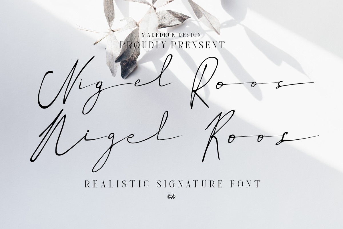 Ejemplo de fuente Nigel Roos Italic