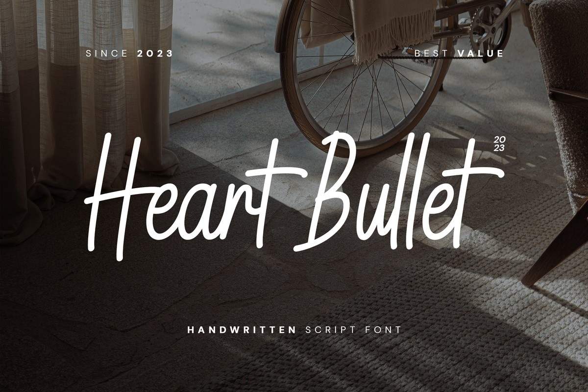 Ejemplo de fuente Heart Bullet