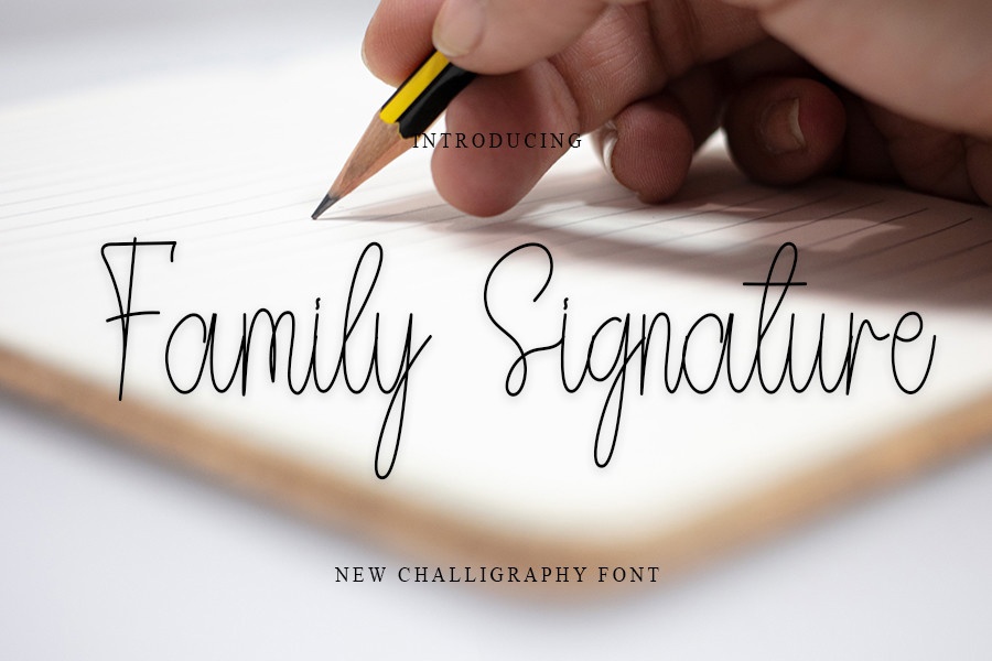 Ejemplo de fuente Family Signature Regular