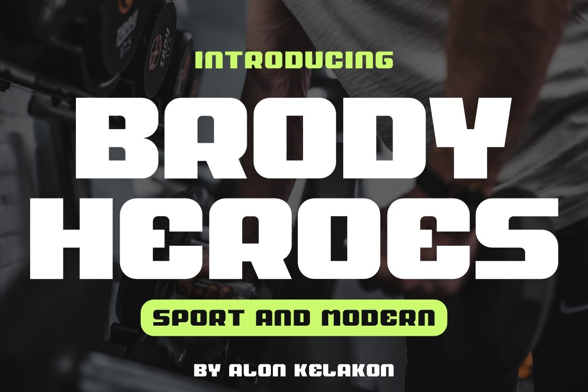 Ejemplo de fuente Brody Heroes Regular