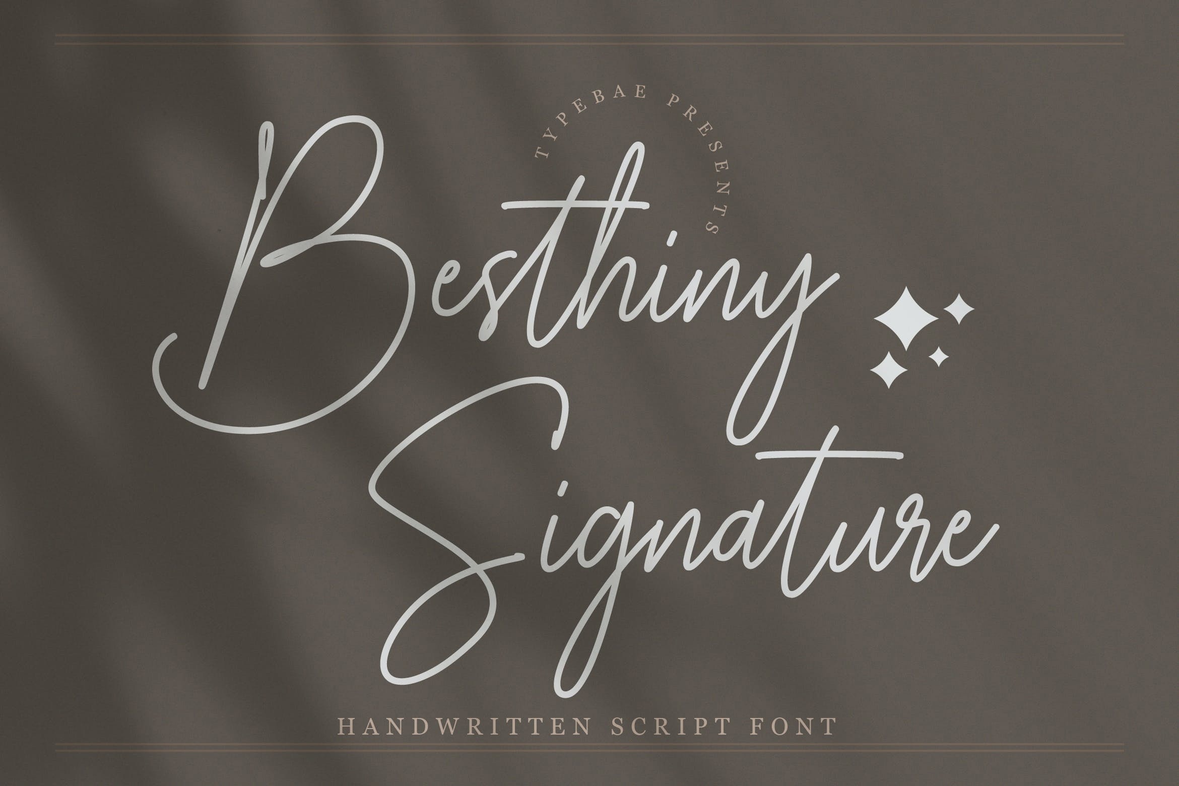 Ejemplo de fuente Besthiny Signature Regular