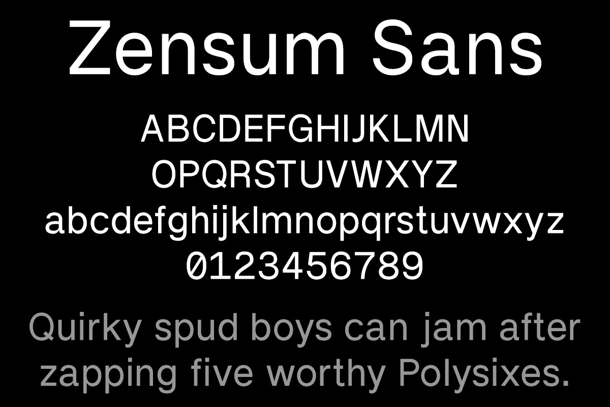 Ejemplo de fuente Zensum Sans Regular