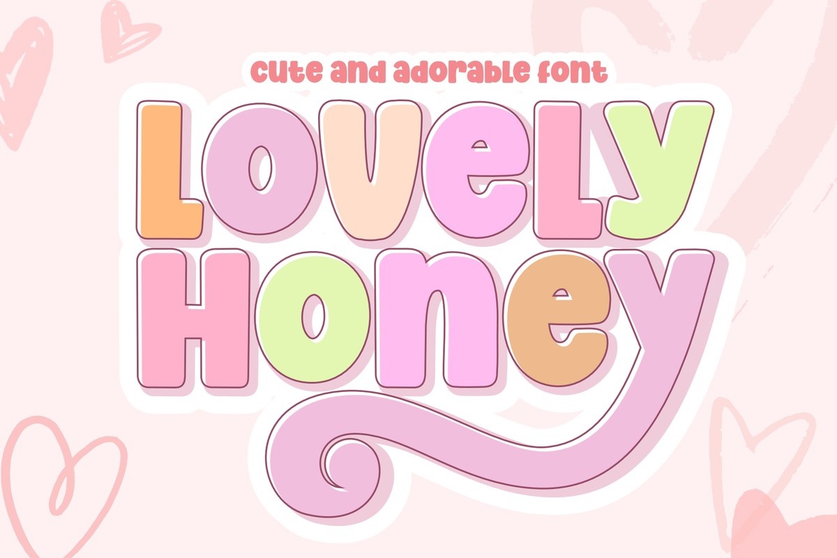 Ejemplo de fuente Lovely Honey Regular