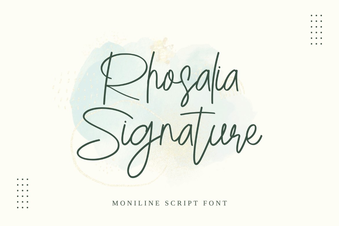 Ejemplo de fuente Rhosalia Signature Regular