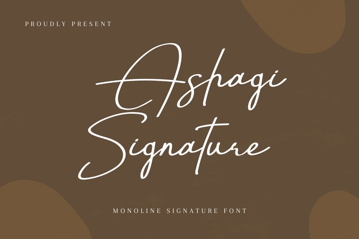 Ejemplo de fuente Ashagi Signature Regular