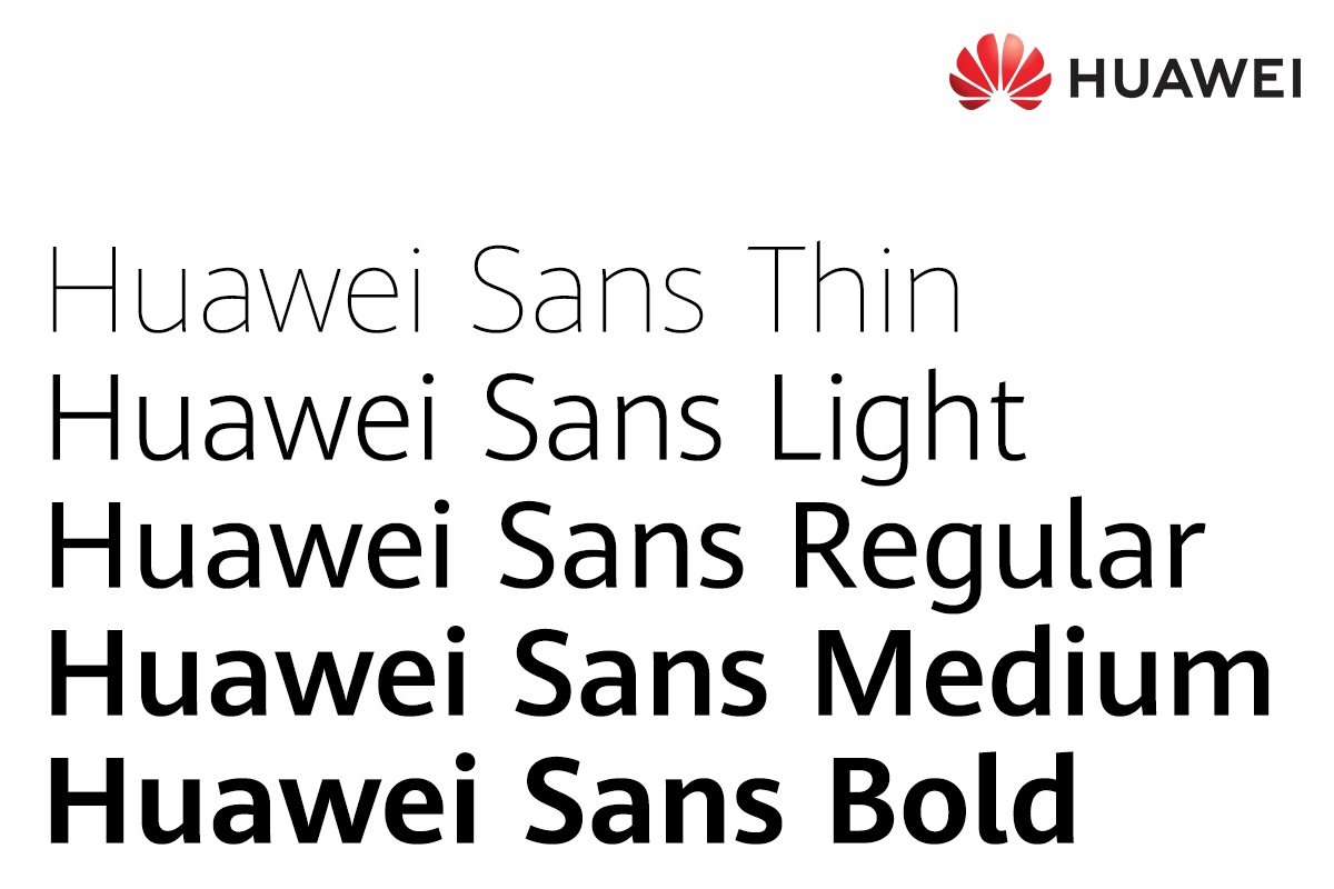Ejemplo de fuente Huawei Sans