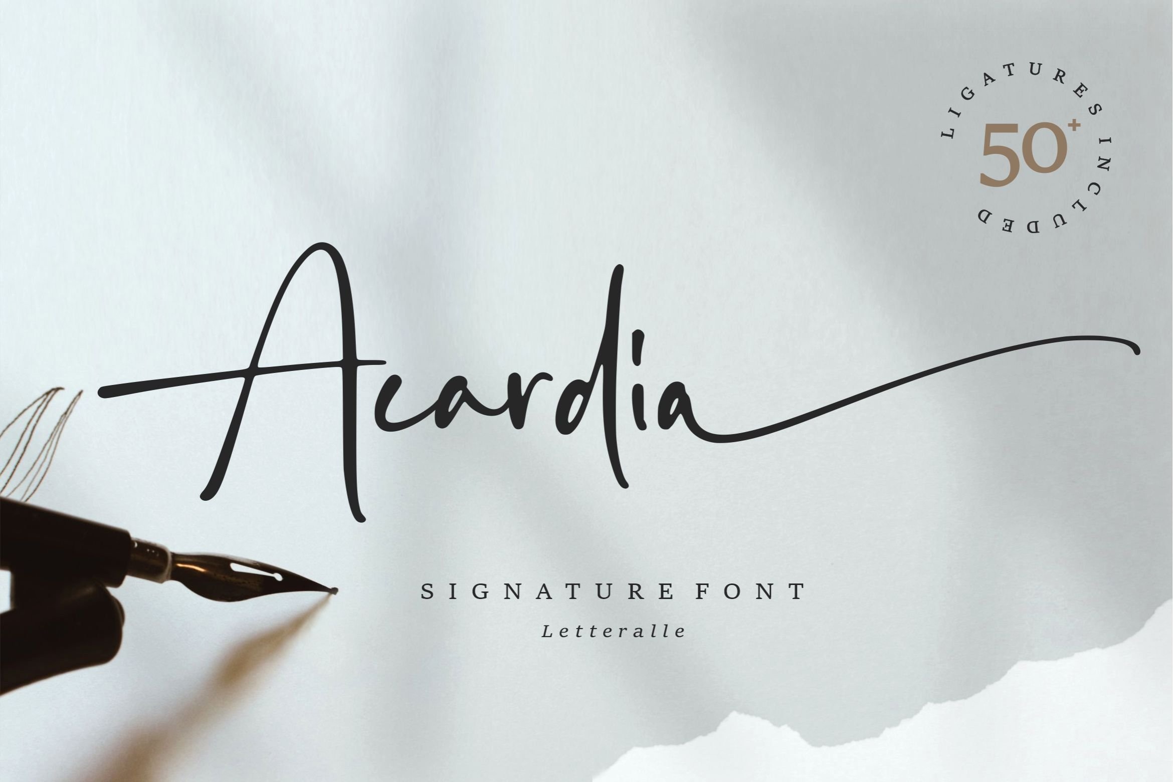 Ejemplo de fuente Acardia Signature