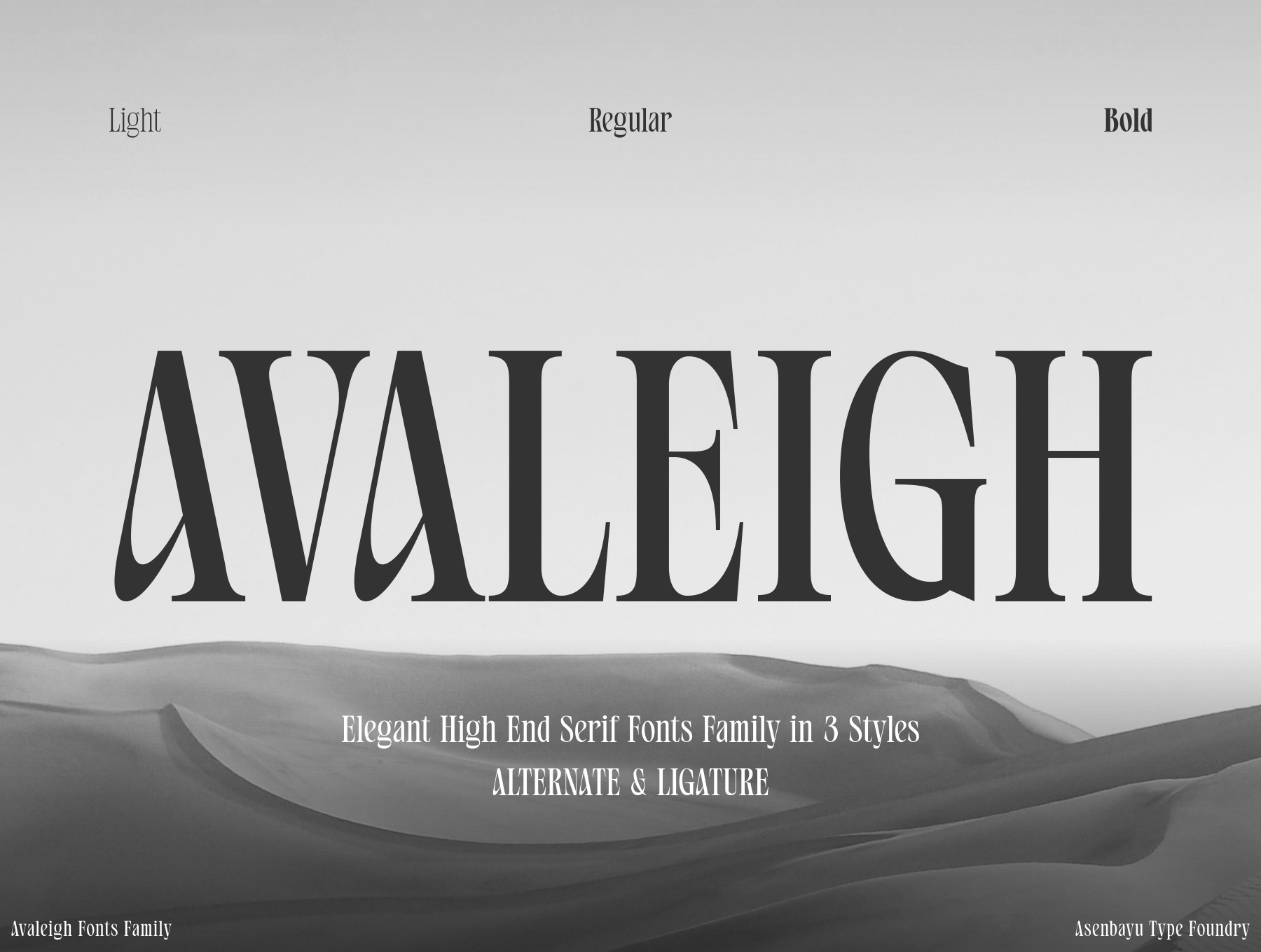 Ejemplo de fuente Avaleigh Light