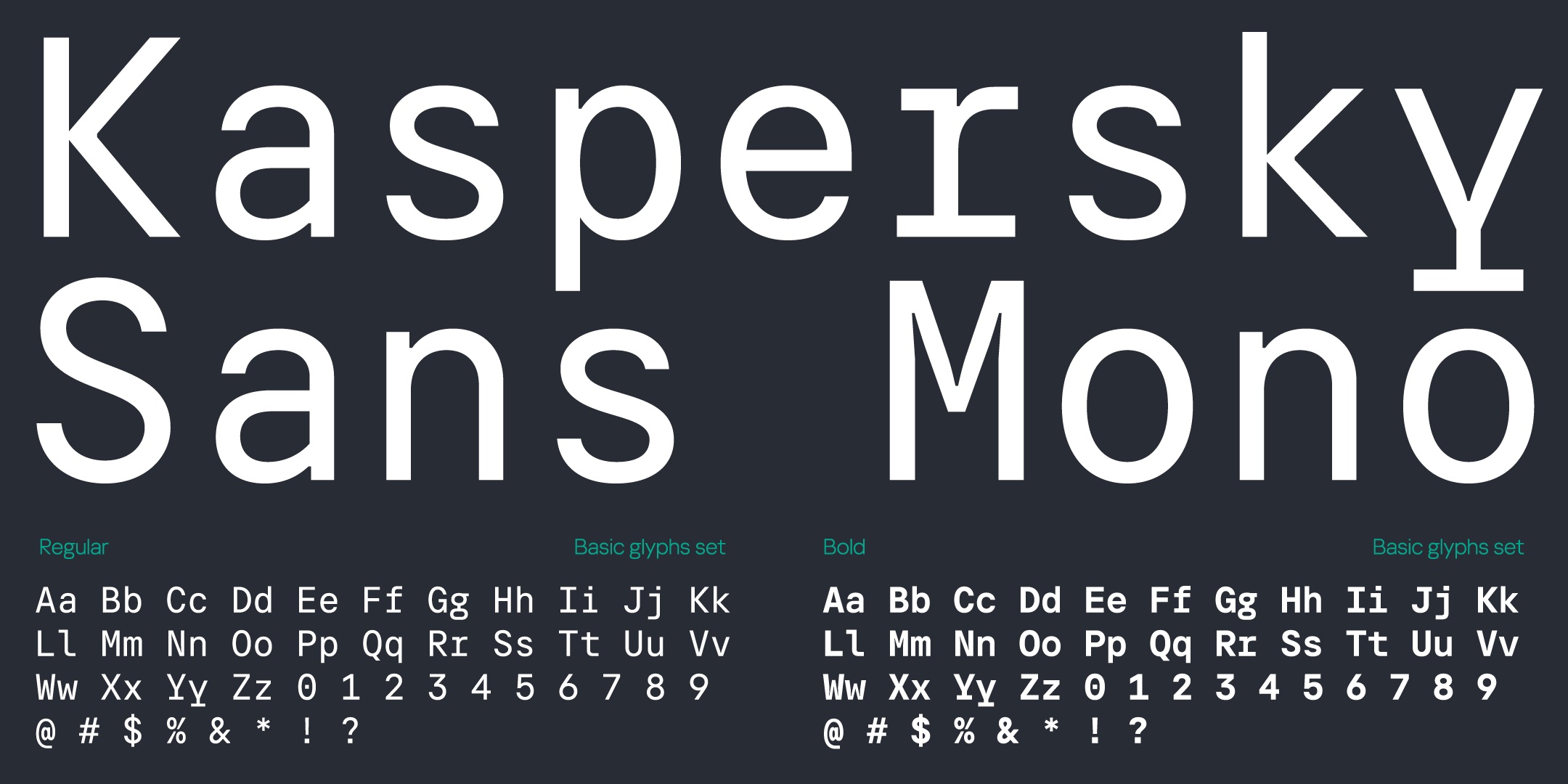 Ejemplo de fuente Kaspersky Sans Mono Regular