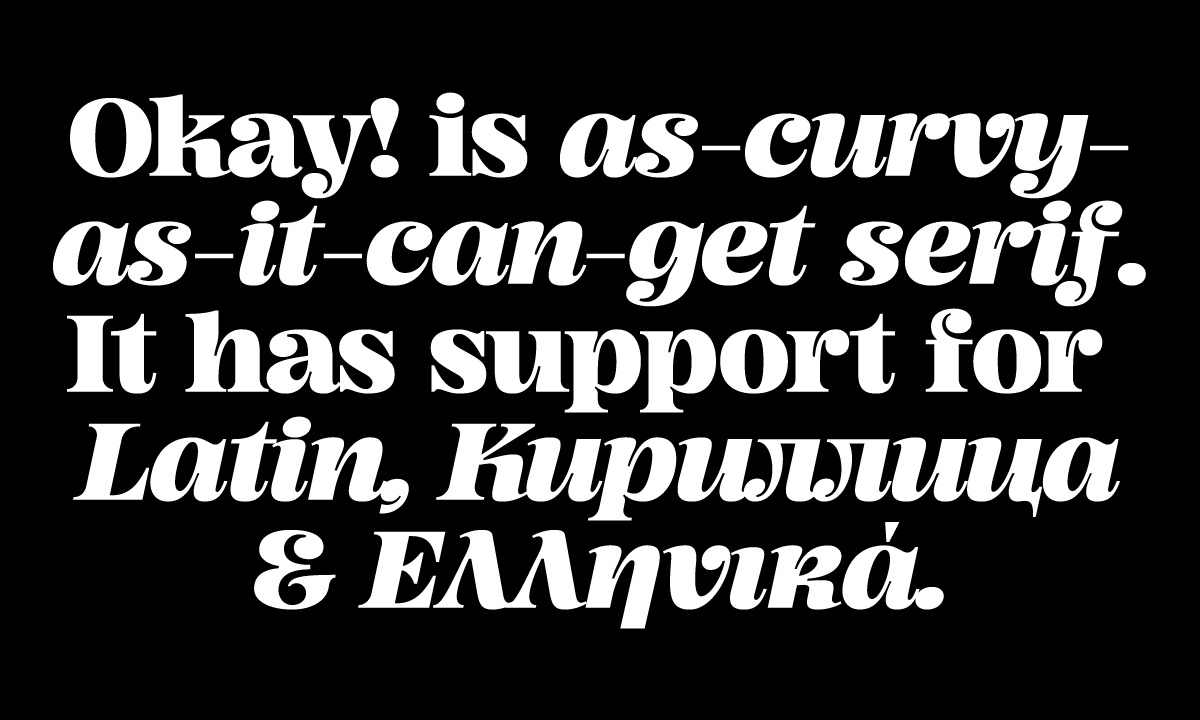 Ejemplo de fuente Okay Serif Bold Italic