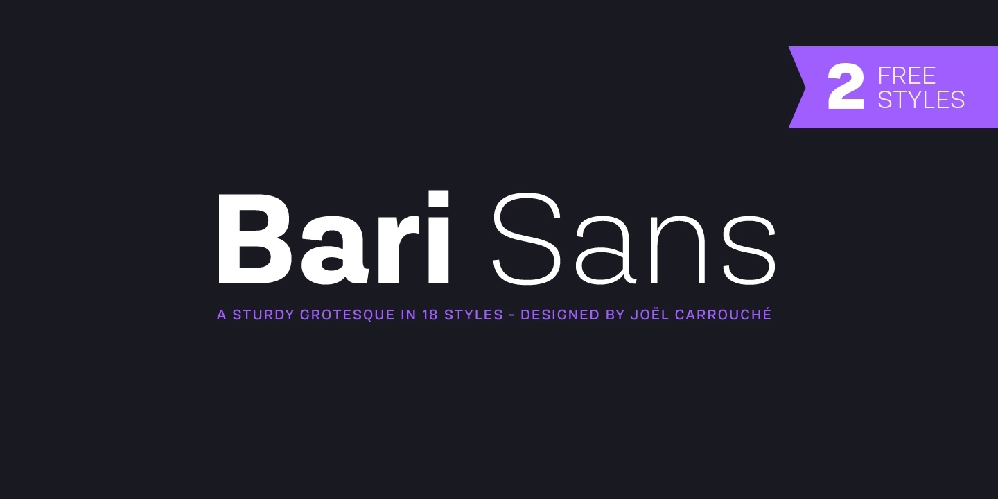 Ejemplo de fuente Bari Sans Regular Italic