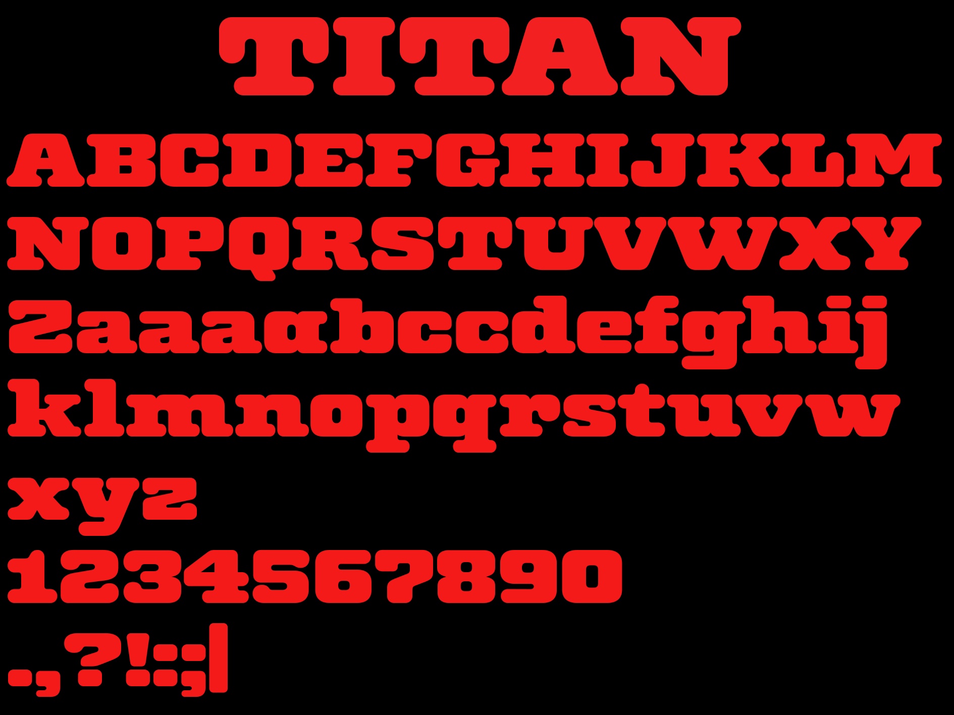 Ejemplo de fuente Titan Regular