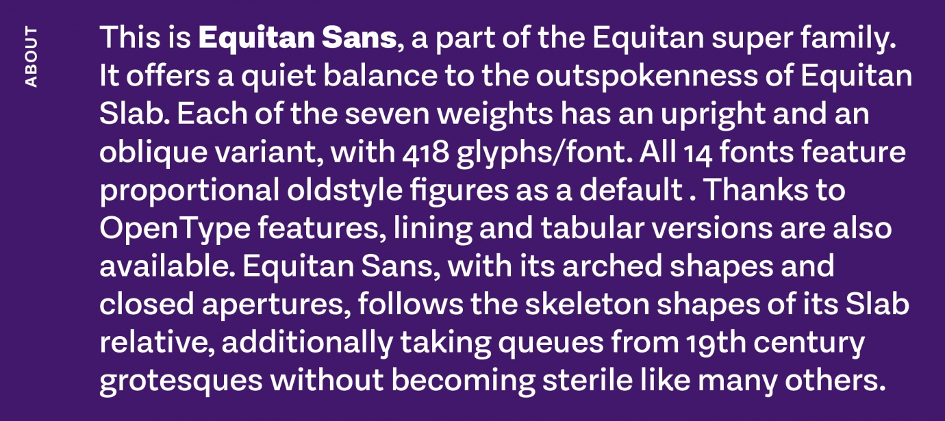 Ejemplo de fuente Equitan Sans Bold Italic