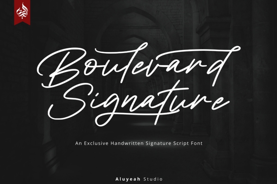Ejemplo de fuente Boulevard Signature