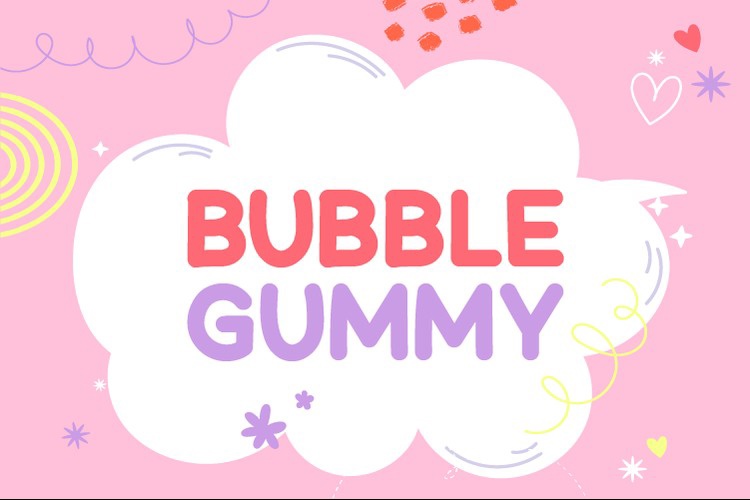 Ejemplo de fuente Bubble Gummy Regular