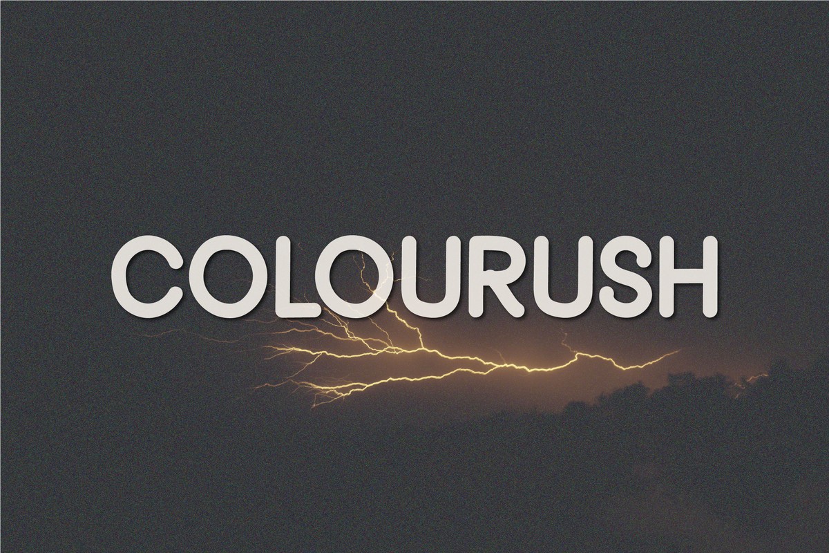 Ejemplo de fuente Colourush Regular