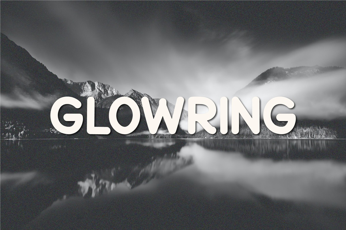 Ejemplo de fuente Glowring