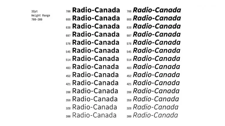 Ejemplo de fuente Radio Canada Big Italic