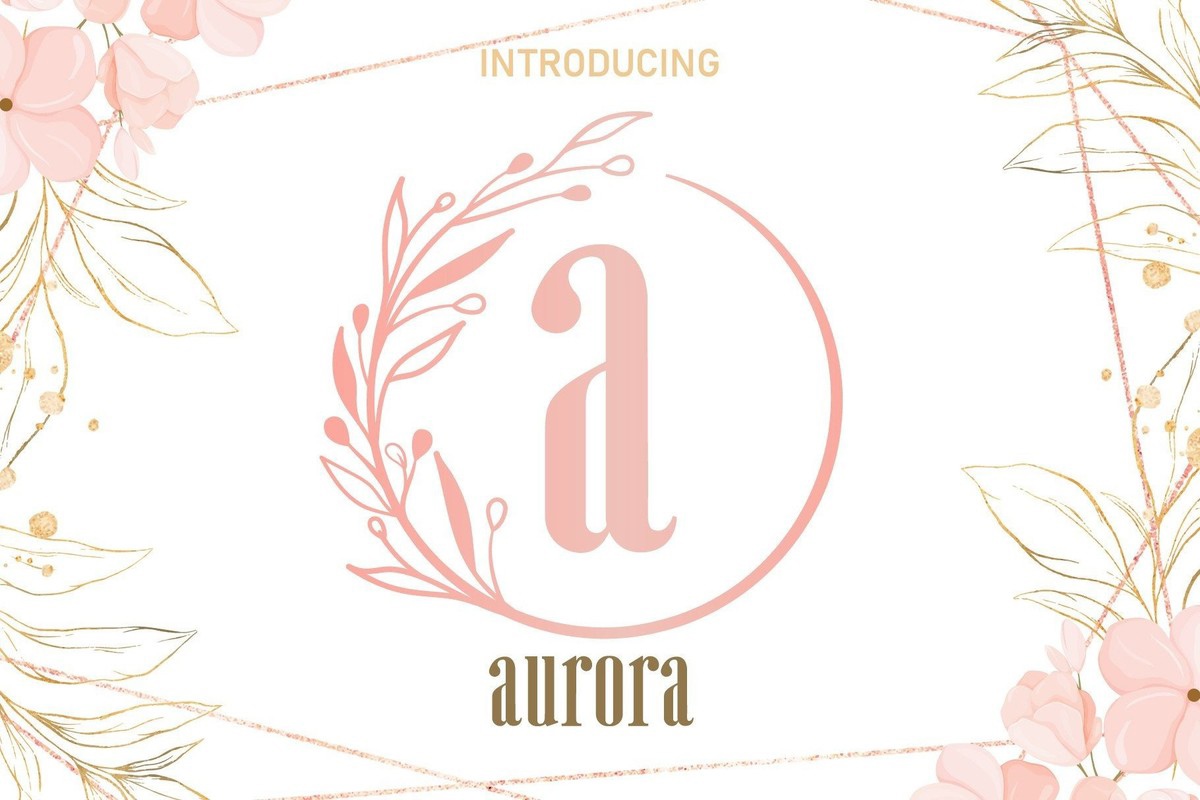 Ejemplo de fuente Aurora Leaf Circle Monogram Regular