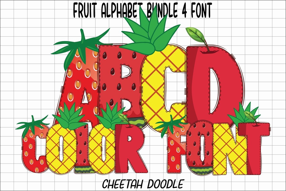 Ejemplo de fuente Fruit Alphabet