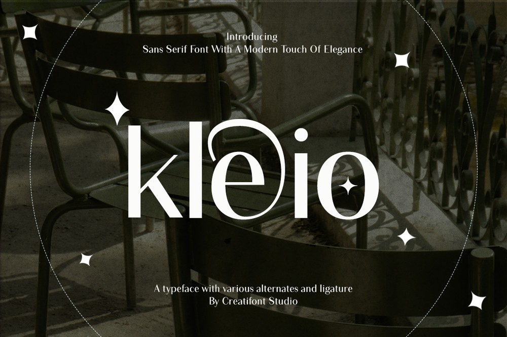 Ejemplo de fuente Kleio Italic