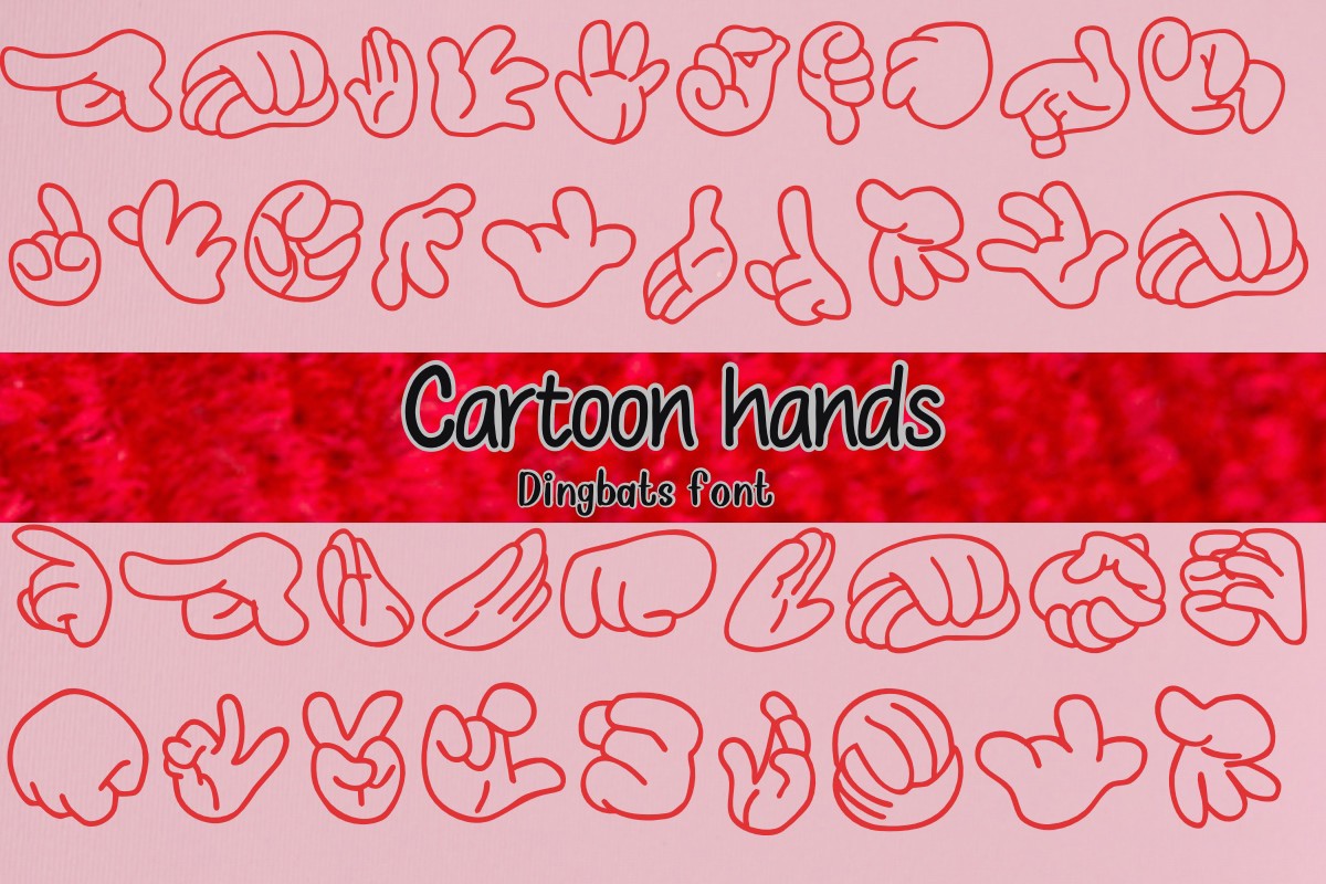 Ejemplo de fuente Cartoon Hands