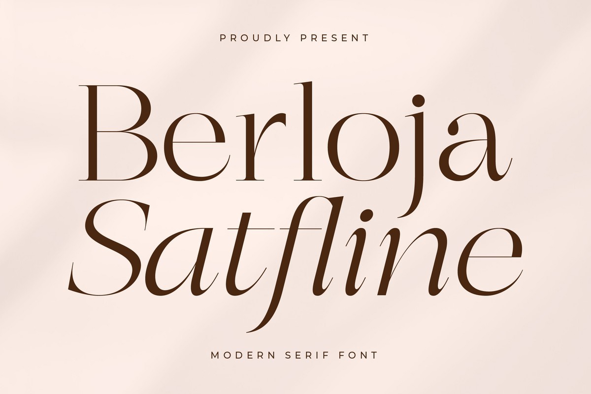 Ejemplo de fuente Berloja Satfline Italic