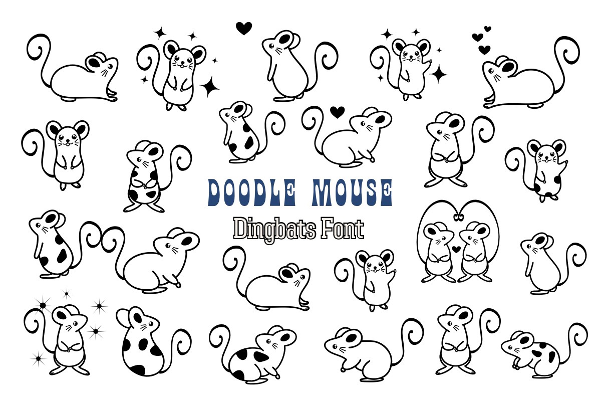 Ejemplo de fuente Doodle Mouse Regular