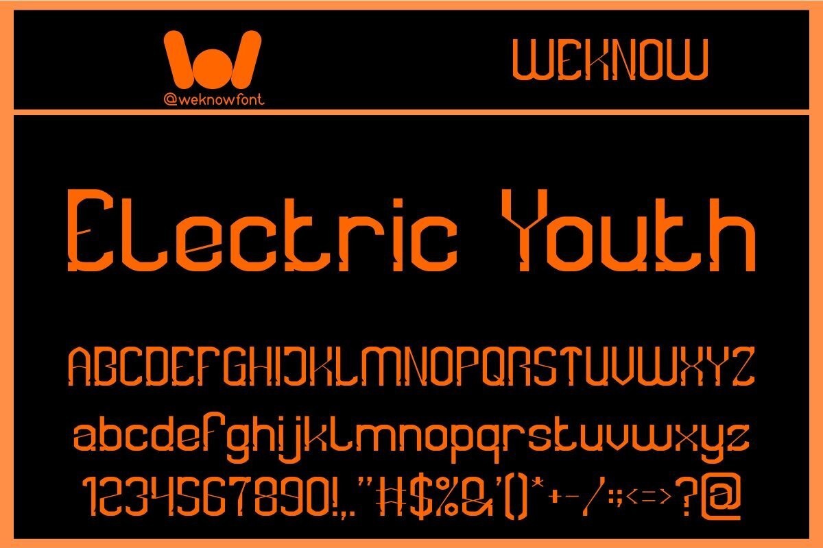 Ejemplo de fuente Electric Youth Regular