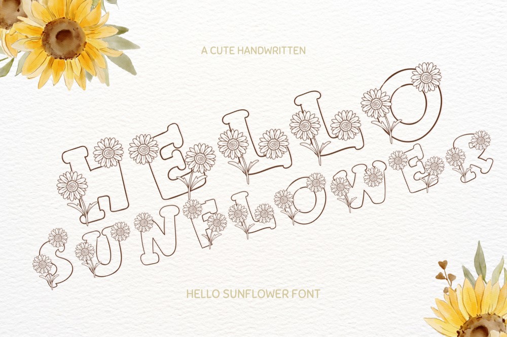 Ejemplo de fuente Hello Sunflower