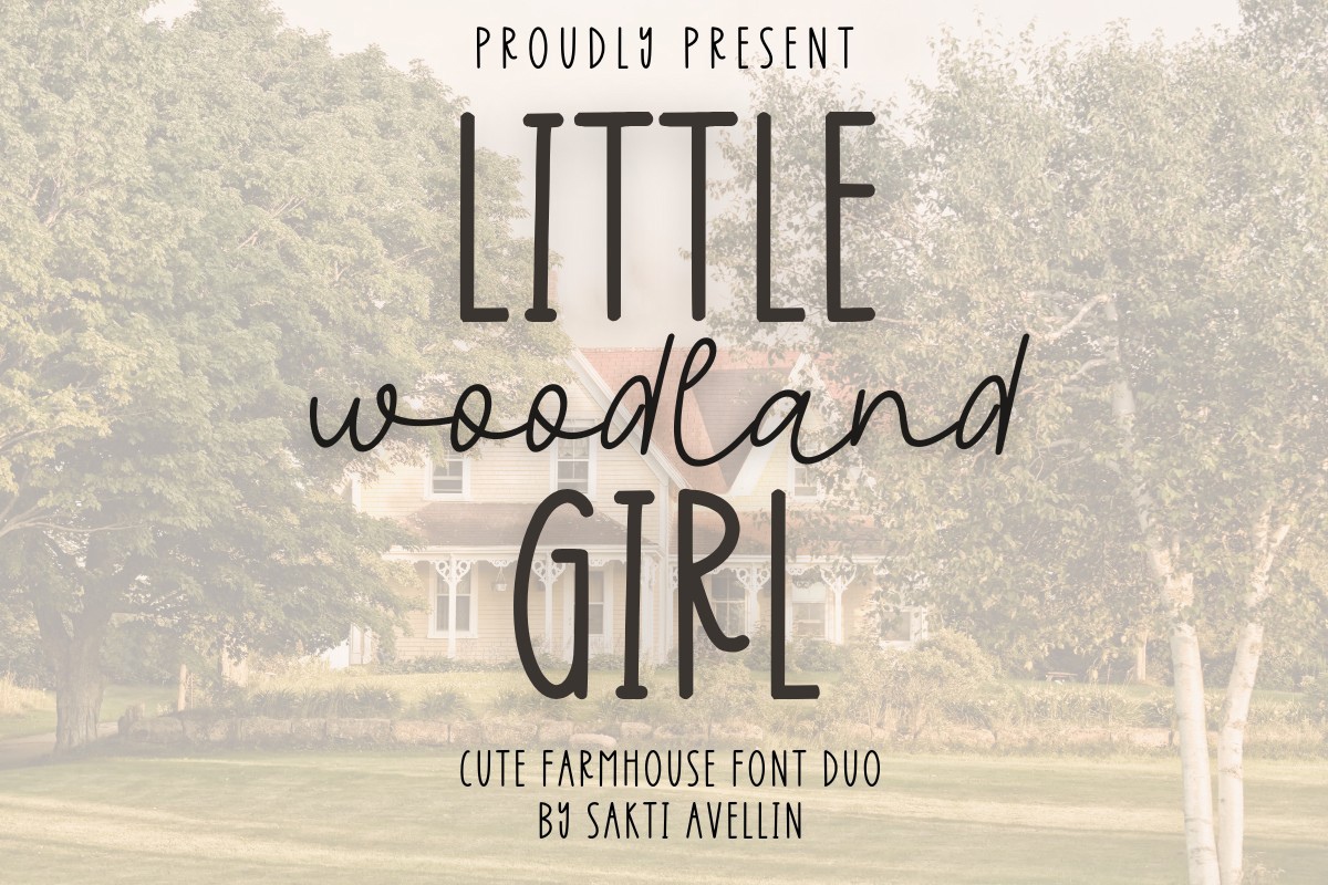 Ejemplo de fuente Little Girl Woodland Duo Woodland Regular