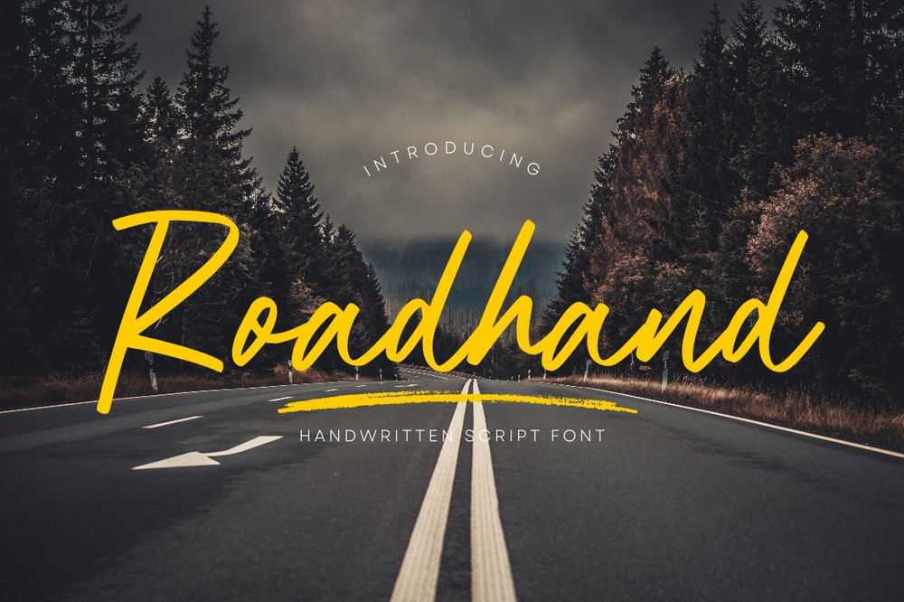Ejemplo de fuente Roadhand Regular
