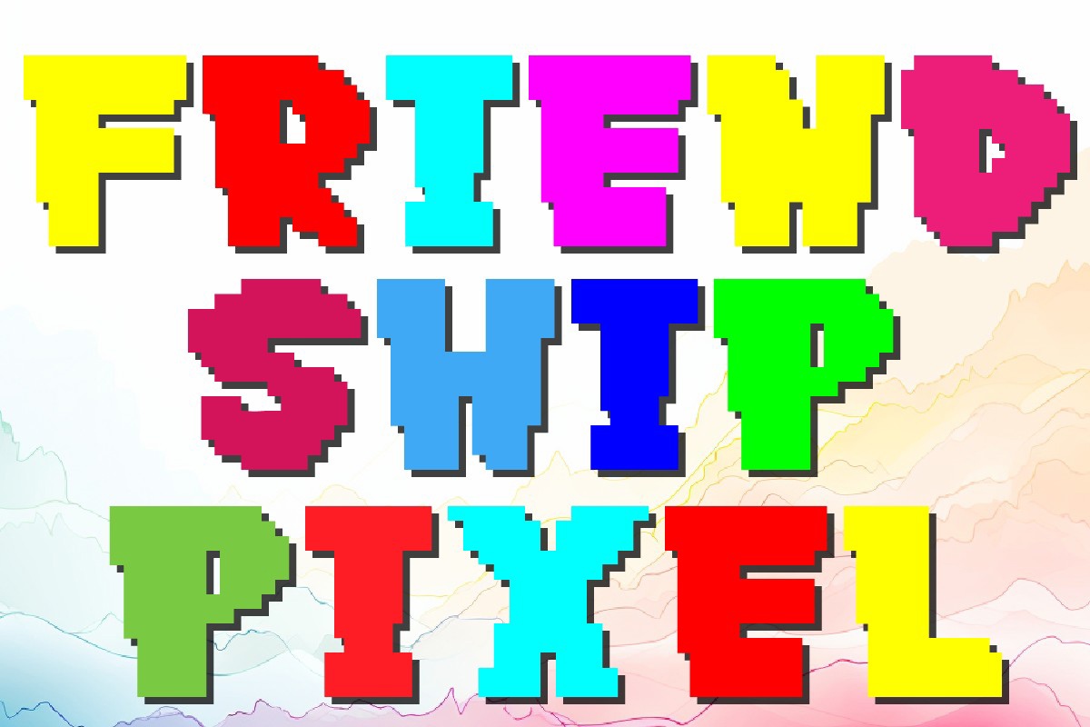 Ejemplo de fuente Pixel Friendship