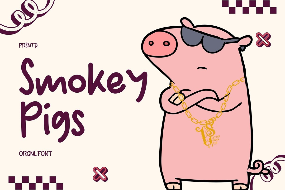 Ejemplo de fuente Smokey Pigs Regular