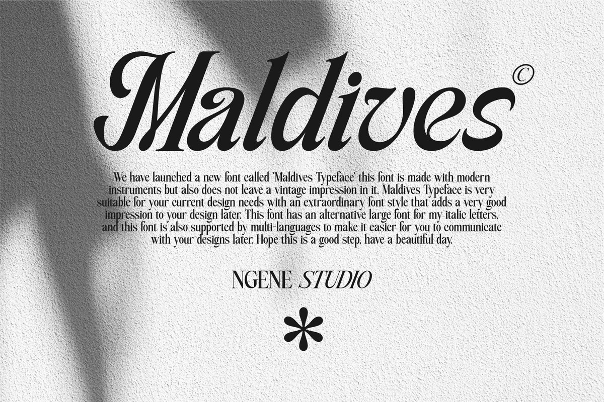 Ejemplo de fuente Maldives
