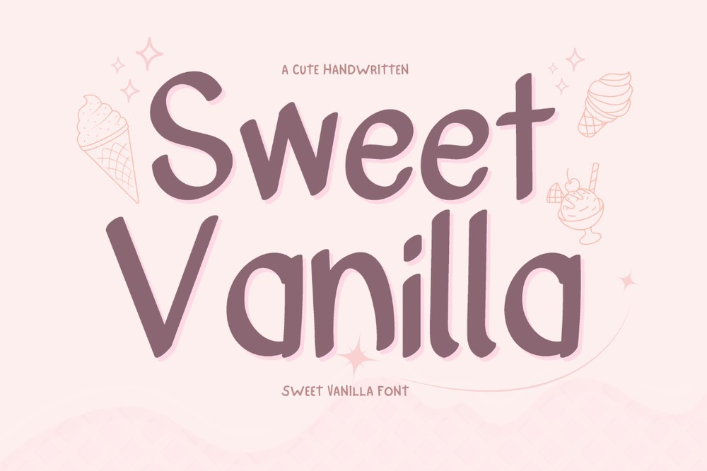Ejemplo de fuente Sweet Vanilla Regular