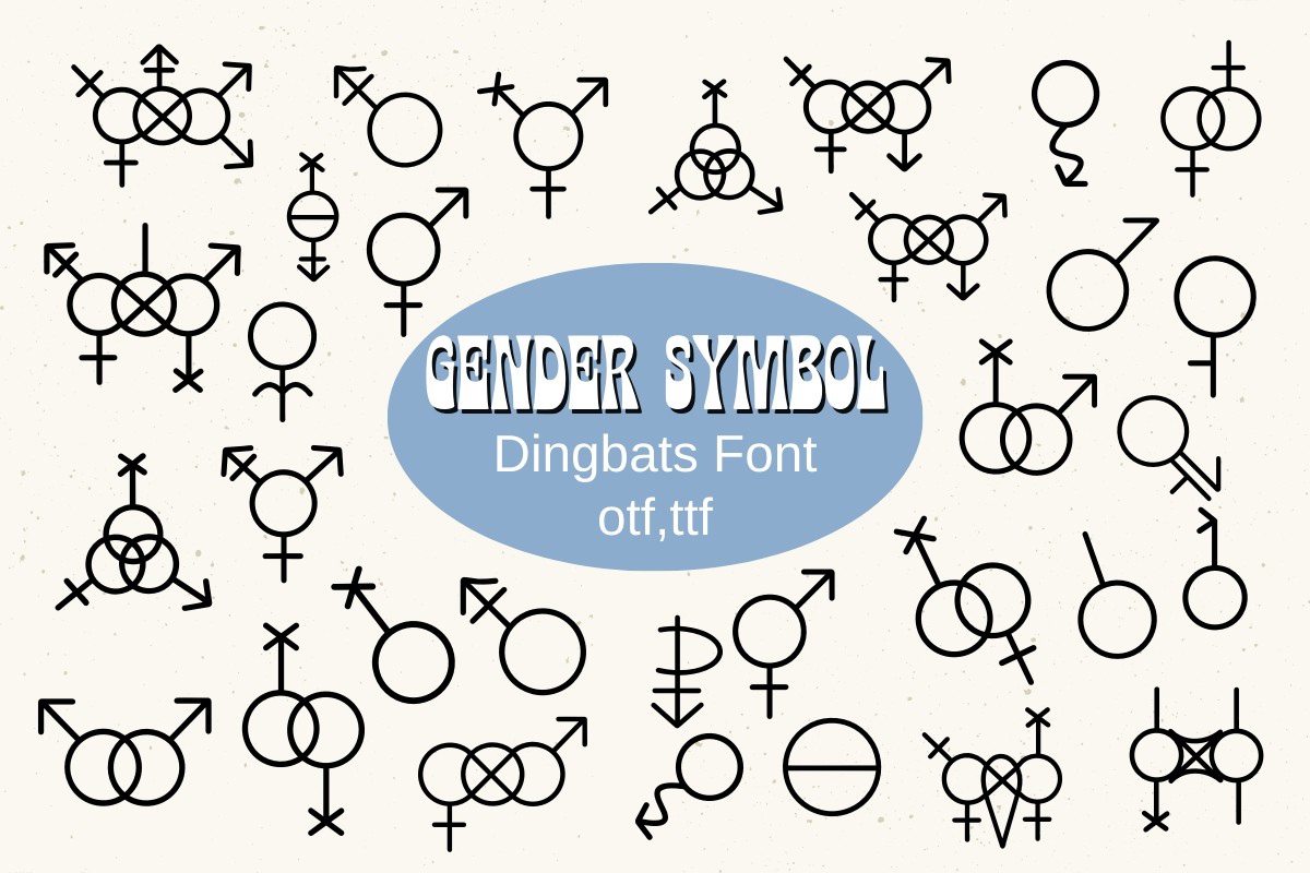 Ejemplo de fuente Gender Symbol Regular