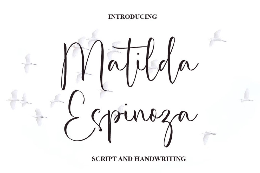 Ejemplo de fuente Matilda Espinoza Regular