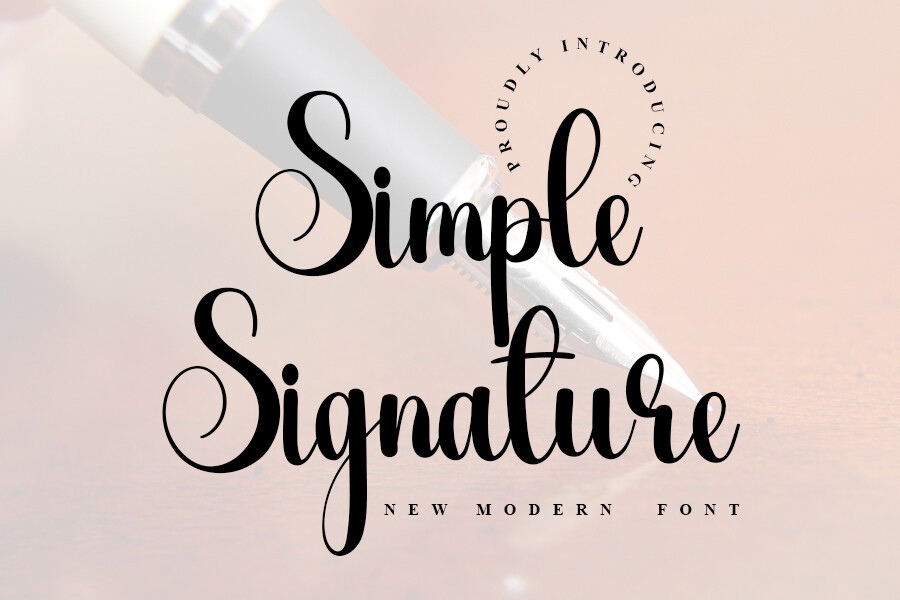 Ejemplo de fuente Simple Signature Regular