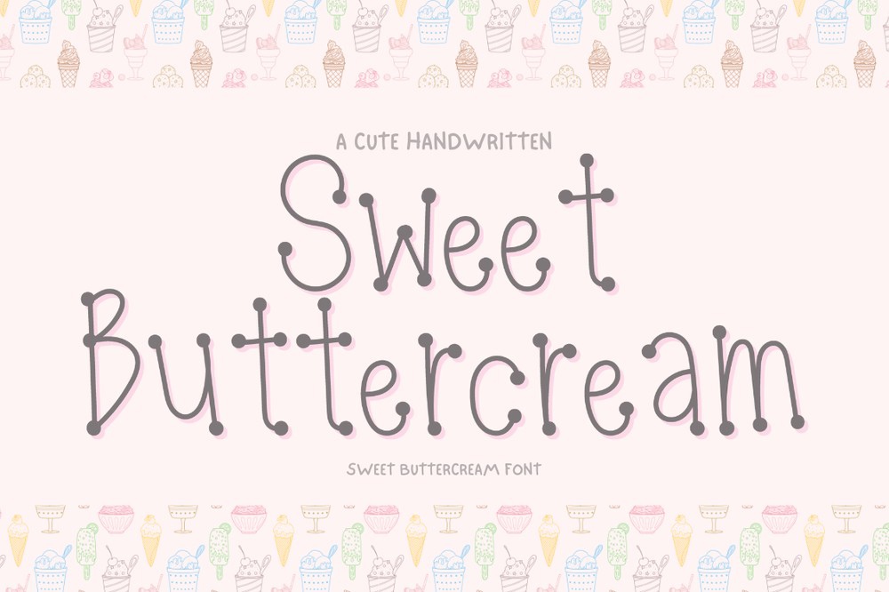 Ejemplo de fuente Sweet Buttercream Regular