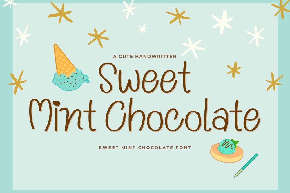 Ejemplo de fuente Sweet Mint Chocolate
