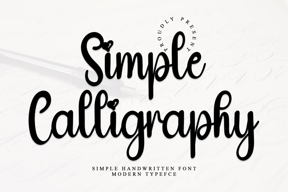 Ejemplo de fuente Simple Calligraphy Regular