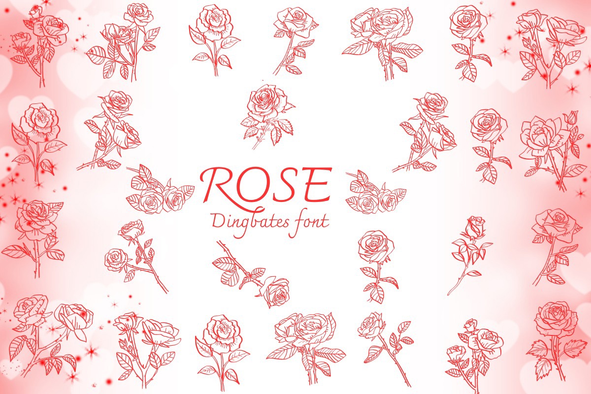 Ejemplo de fuente Roses Regular